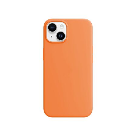 Buff iPhone 14 Plus Rubber Fit Kılıf Light Orange