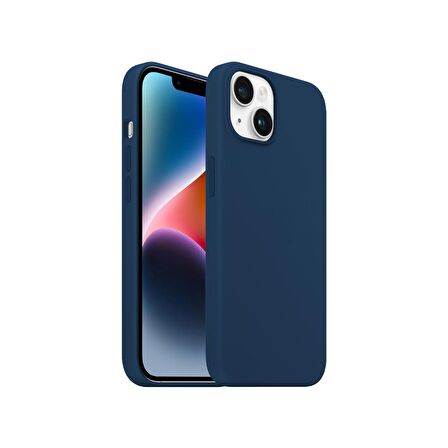 Buff iPhone 14 Rubber Fit Kılıf Navy Blue