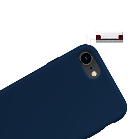 Buff iPhone SE/8/7 ile Uyumlu Rubber Fit Kılıf Navy Blue