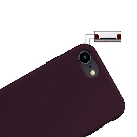 Buff iPhone SE/8/7 ile Uyumlu Rubber Fit Kılıf Plum