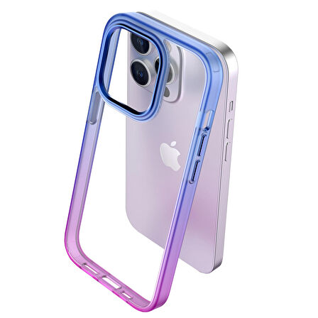 Buff iPhone 14 Pro Air Bumper Rainbow Kılıf Blue Purple