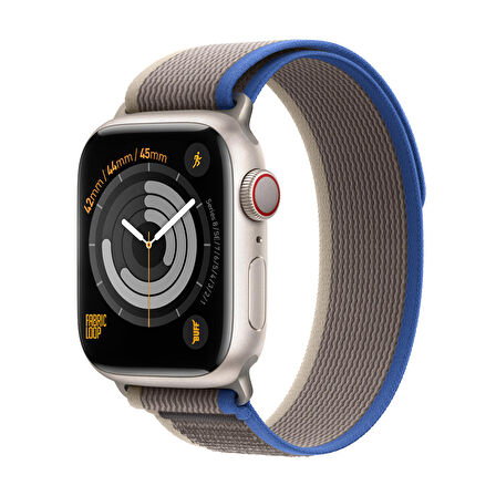 Buff Apple Watch Uyumlu Fabric Loop Kayış 42/44/45mm Gray-Blue 