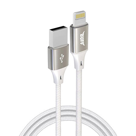 Buff BL71 USB Lightning 2.4A 1.2M Data ve Şarj Kablosu Beyaz