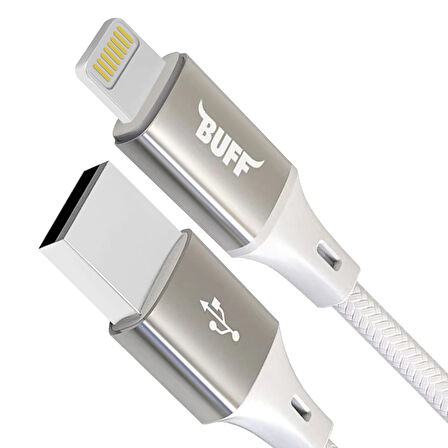 Buff BL71 USB Lightning 2.4A 1.2M Data ve Şarj Kablosu Beyaz