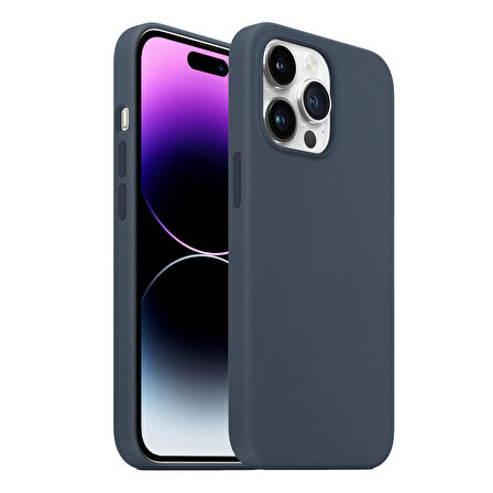 Buff iPhone 14 Pro Max Rubber Fit Kılıf Storm Blue