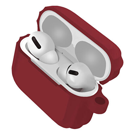 Buff Airpods Pro Rubber Silicone Case Wine Red
