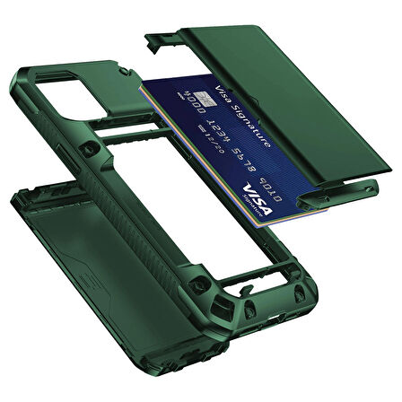 Buff iPhone 14 Plus Slide Armor Kılıf Dark Green