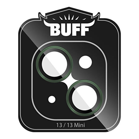 Buff iPhone 13 / 13 Mini Kamera Metal Lens Koruyucu Dark Green