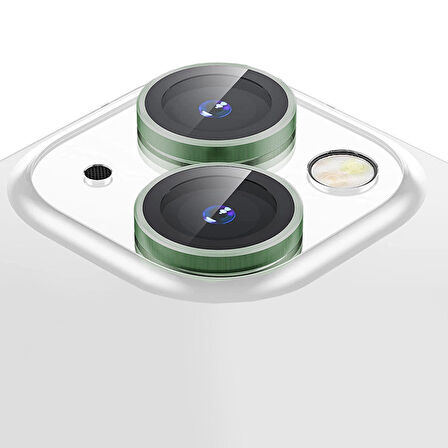 Buff iPhone 13 / 13 Mini Kamera Metal Lens Koruyucu Dark Green