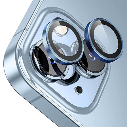 Buff iPhone 13 / 13 Mini Kamera Metal Lens Koruyucu Navy Blue
