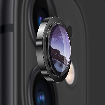 Buff iPhone 11 / 12 / 12 Mini Kamera Metal Lens Koruyucu Black