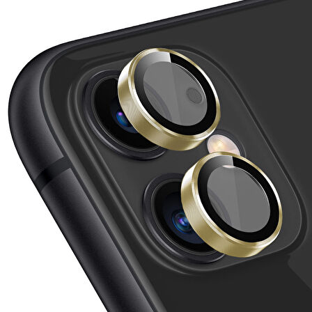 Buff iPhone 11 / 12 / 12 Mini Kamera Metal Lens Koruyucu Gold