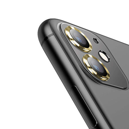 Buff iPhone 11 / 12 / 12 Mini Kamera Metal Lens Koruyucu Gold