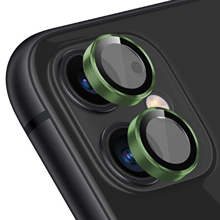 Buff iPhone 11 / 12 / 12 Mini Kamera Metal Lens Koruyucu Dark Green