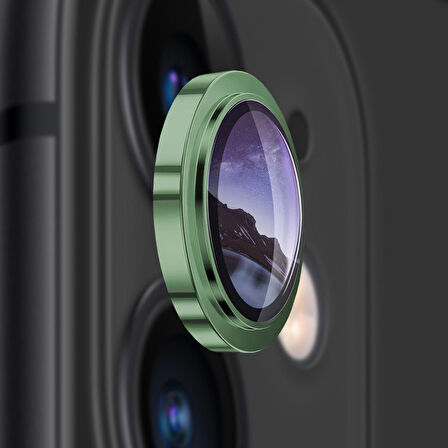 Buff iPhone 11 / 12 / 12 Mini Kamera Metal Lens Koruyucu Dark Green