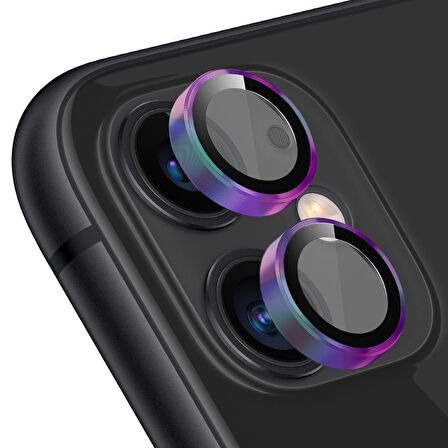 Buff iPhone 11 / 12 / 12 Mini Kamera Metal Lens Koruyucu Colorful