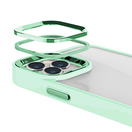 Buff iPhone 14 Pro Max New Air Bumper Kılıf Light Green