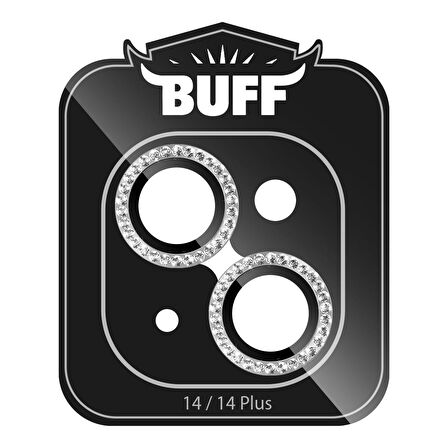 Buff iPhone 14 / 14 Plus Diamond Kamera Lens Koruyucu Silver