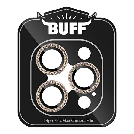 Buff iPhone 14 Pro / 14 Pro Max Diamond Lens Koruyucu Gold