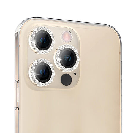 Buff iPhone 14 Pro / 14 Pro Max Diamond Lens Koruyucu Gold