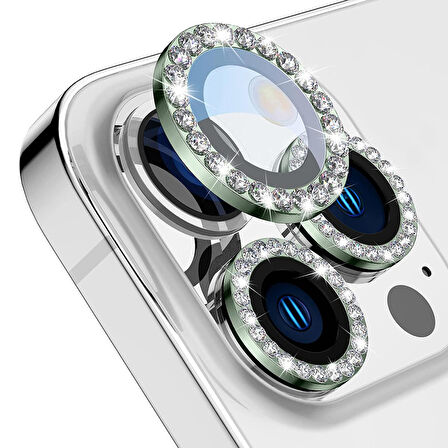 Buff iPhone 14 Pro / 14 Pro Max Diamond Lens Koruyucu Dark Green