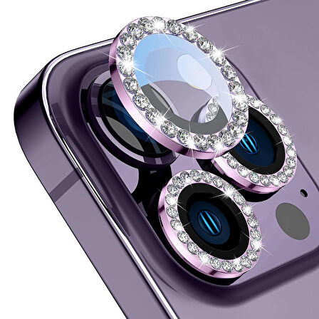 Buff iPhone 14 Pro / 14 Pro Max Diamond Lens Koruyucu Pink