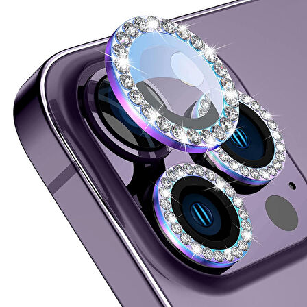 Buff iPhone 14 Pro / 14 Pro Max Diamond Lens Koruyucu Colorful