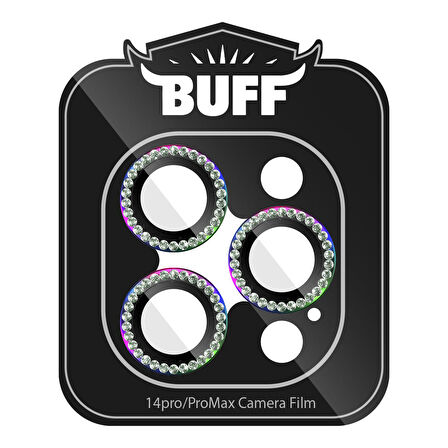 Buff iPhone 14 Pro / 14 Pro Max Diamond Lens Koruyucu Colorful