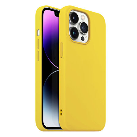 Buff iPhone 14 Pro Max Rubber S Kılıf Yellow