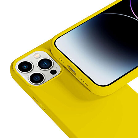 Buff iPhone 14 Pro Max Rubber S Kılıf Yellow