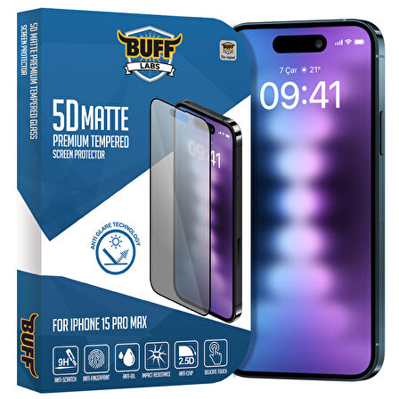 Buff iPhone 15 Pro Max 5D Matte Ekran Koruyucu