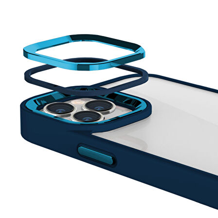 Buff iPhone 15 Pro Max New Air Bumper Kılıf Blue