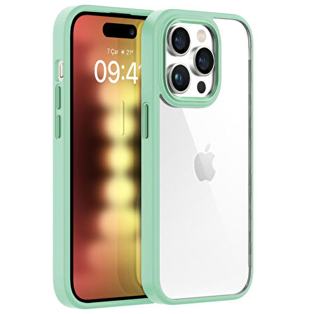 Buff iPhone 15 Pro New Air Bumper Kılıf Light Green