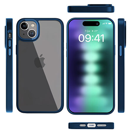Buff iPhone 15 Plus New Air Bumper Kılıf Blue