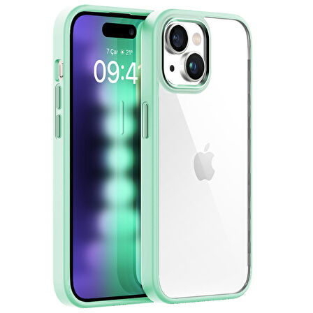 Buff iPhone 15 Plus New Air Bumper Kılıf Light Green