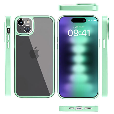 Buff iPhone 15 Plus New Air Bumper Kılıf Light Green