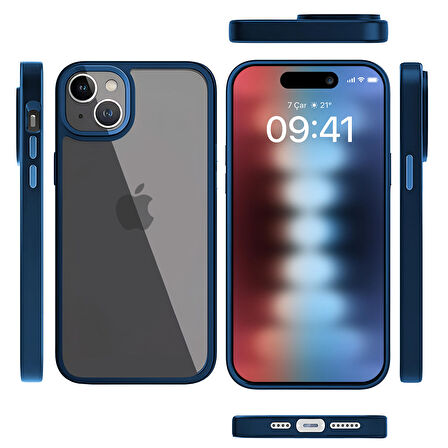 Buff iPhone 15 New Air Bumper Kılıf Blue