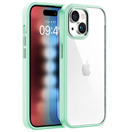 Buff iPhone 15 New Air Bumper Kılıf Light Green