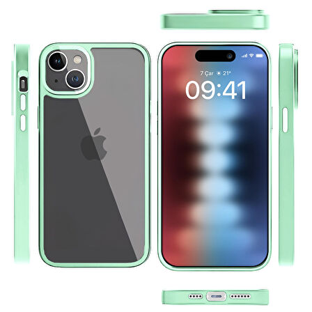 Buff iPhone 15 New Air Bumper Kılıf Light Green
