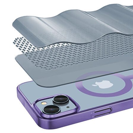 Buff iPhone 15 Plus MagSafe Slim Fit Kılıf Purple
