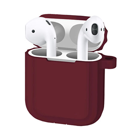 Buff Airpods 2 Rubber Silikon Kılıf Wine Red