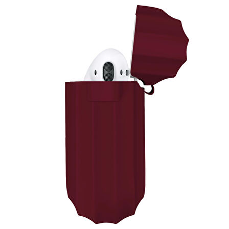 Buff Airpods 2 Rubber Silikon Kılıf Wine Red