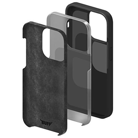 Buff iPhone 15 Pro Rubber Fit Kılıf Black