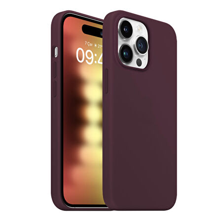 Buff iPhone 15 Pro Rubber Fit Kılıf Wine Red