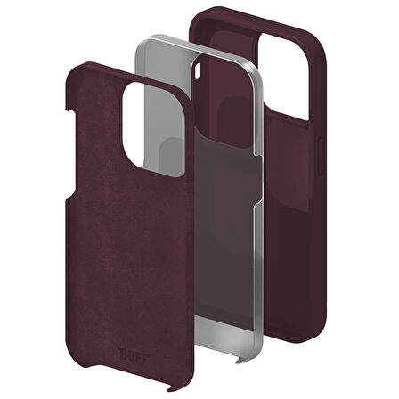 Buff iPhone 15 Pro Rubber Fit Kılıf Wine Red