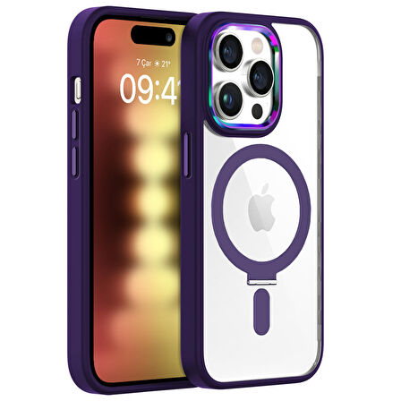 Buff iPhone 15 Pro BumperMag Kılıf Purple