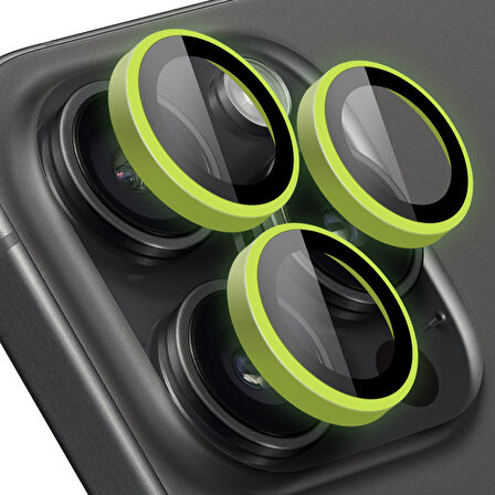 Buff iPhone 14 Pro Max / 14 Pro Neon Metal Lens Koruyucu Light Green