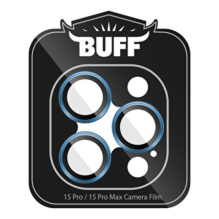 Buff iPhone 15 Pro Max / 15 Pro Kamera Metal Lens Koruyucu Navy Blue
