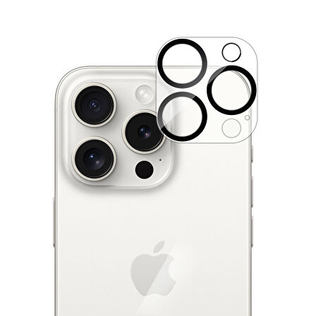 Buff iPhone 15 Pro Max / 15 Pro Kamera Lens Koruyucu Şeffaf 2 Adet