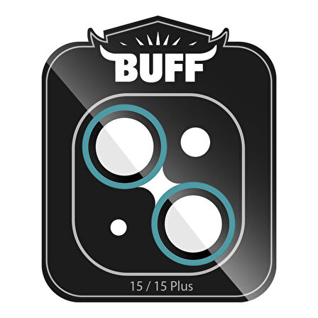 Buff iPhone 15 / 15 Plus Neon Metal Lens Koruyucu Sky Blue